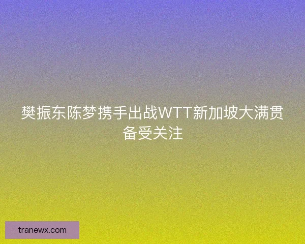 樊振东陈梦携手出战WTT新加坡大满贯备受关注